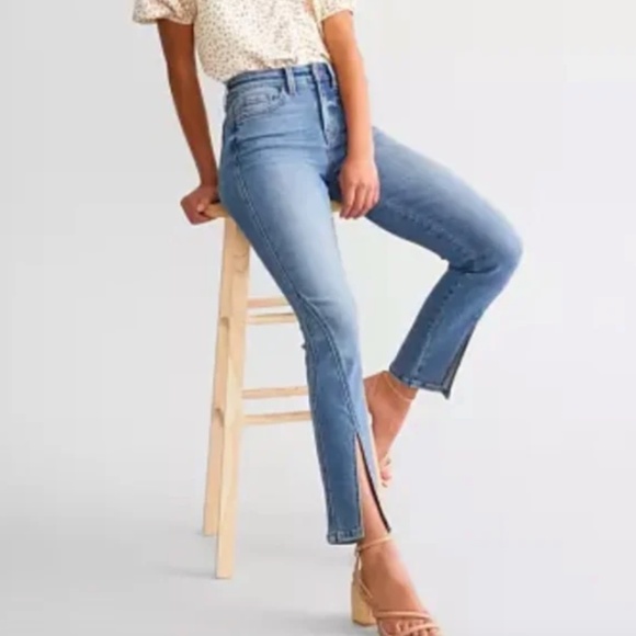 NWT Flying Monkey High Rise Split Straight Stretch Jean (Size 25) - Picture 2 of 8